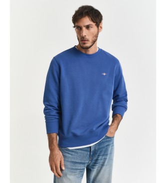 Gant para hombre. 2006065 Sudadera Shield de cuello redondo azul (S), Casual, Algodón