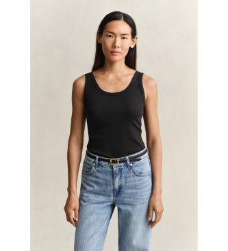 Gant Camiseta de tirantes acanalada negro