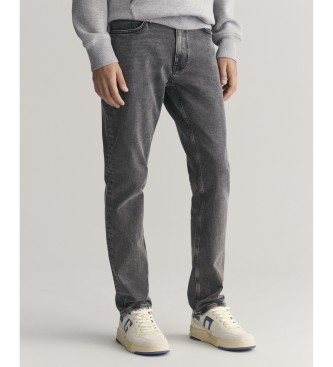 Gant para hombre. 1000287 Jeans Slim Fit lavados gris (32/34), Casual, Algodón, Denim, Sostenible