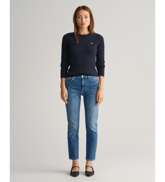 Gant para mujer. 4100196 Jeans tobilleros Slim Fit azul (28), Casual, Algodón, Denim