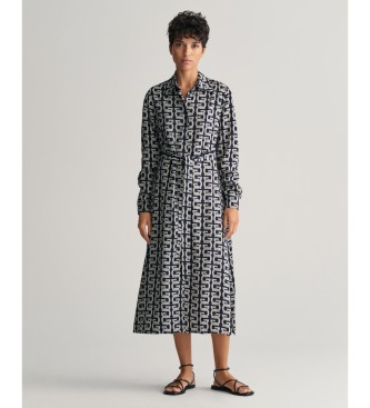 Gant para mujer. 4503306 Vestido camisero G Patterned marino (34), Casual, Viscosa, Manga larga