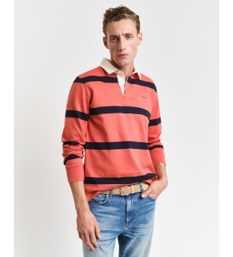 Gant para hombre. 2044013 Polo Rugger de rayas en hilo teñido rojo (L), Casual, Algodón, Manga larga
