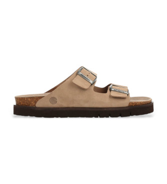 Genuins para hombre. G106231 Sandalias de Piel Hawaii taupe (43), Plano, Ninguno, Casual