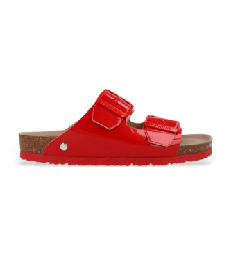 Sandalias Honolulu Vegan Charol rojo (37), Plano, Ninguno, Casual