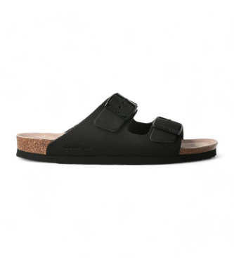 Genuins unisex. G104365 Sandálias de couro Hawaii Oiled black (38), Preto, Plano, Nenhum, Casual