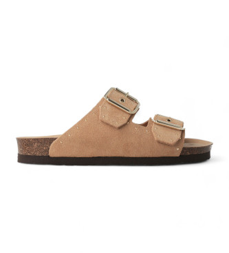 Genuins para mujer. G105591 Sandalias de piel Honolulu Lead Velour marrón (36), Plano, Ninguno, Casual