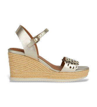 GEOX para mujer. D45GVA 000CF Sandalias de Piel Ponza dorado (40), 8 a 10cm, Hebilla, Casual