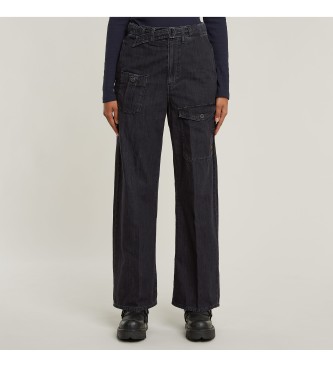 Jeans cargo Belted Loose negro (27/34), Casual, Algodón, Denim