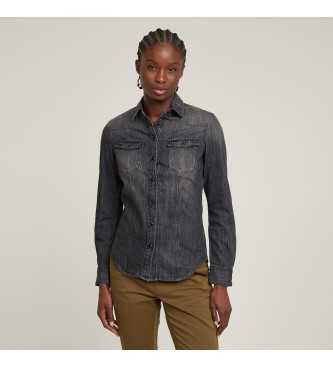 G-Star para mujer. D15170-D905-C239 Camisa 3301 Denim negro (XS), Casual, Algodón, Manga larga