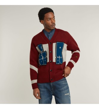 G-Star para hombre. D25116-D939-5298 Cárdigan Holiday loose rojo (XXL), Casual, Sostenible, Lana reciclada