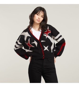 G-Star para mujer. D25730-D939-6484 Cárdigan Holiday Loose Knitted negro (L), Casual, Sostenible, Lana reciclada