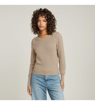 G-Star para mujer. D23815-B146-B736 Jersey Moto Slim Knitted beige (L), Casual, Algodón Orgánico, Sostenible