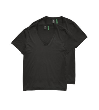 G-Star - pour homme. pack 2 t-shirts base heather noir