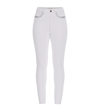 Guess para mujer. W5GA46D5N71 Pantalón 1981 Skinny blanco (29), Casual, Algodón