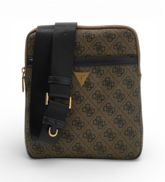 Guess para hombre. HMEVZLP2223 Bandolera Milano Smart marrón oscuro (OSFA), Casual, Poliuretano