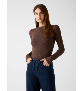 Guess para mujer. W5BP09K68D2 Body de logo 4G con strass marrón (M), Viscosa, Manga larga