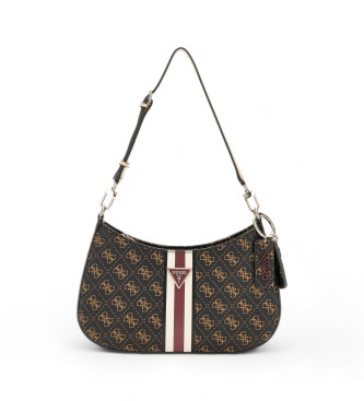 Guess para mujer. HWQS7879180 Bolso al hombro noelle con logo 4g marrón (OSFA), Casual, Poliuretano, Guess outlet 2024.