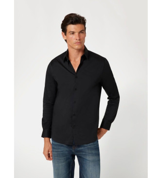Guess para hombre. M1YH20W7ZK1 Camisa calce ceñido negro (M), Casual, Algodón, Manga larga