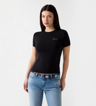 Guess Camiseta con logo de pedrería negro