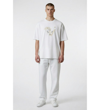 Guess para hombre. M6GI11K2992 Camiseta Triangle Hd blanco (S), Casual, Algodón, Manga corta