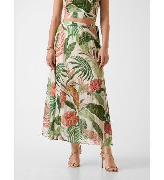 Guess para mujer. W5GD66WH9Z2 Falda cruzada con estampado floral (M), Beige, Casual, Poliéster