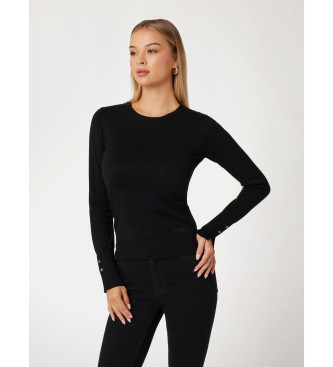 Guess para mujer. W2YR30Z2V62 Jersey cuello base negro (S), Casual, Viscosa, Manga larga