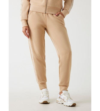 Guess para mujer. W5YB11KBYE2 Joggers de neopreno con banda logotipo beige (L), Casual, Poliéster