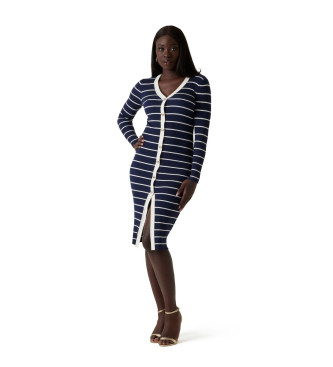 Guess Para Mujer. W5YK98Z2YK2 Vestido A Rayas Azul (Xs), Terciopelo, Manga Corta-image