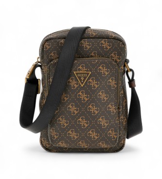 Guess para hombre. HMEVZLP3163 Minibandolera Vezzola Smart logo 4G marrón (OSFA), Casual, Poliuretano