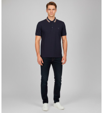 Guess para hombre. M5YP66J1314 Polo Nolan marino (M), Casual, Poliéster, Manga corta
