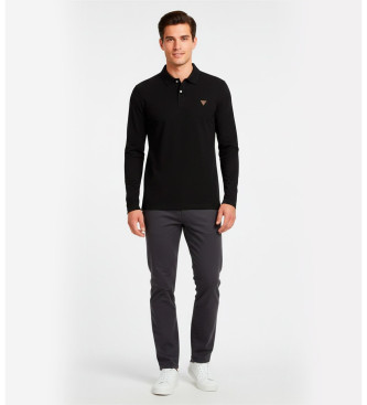 Guess Para Hombre. M5BP36J1314 Polo Oliver Negro (S), Casual, PoliéSter, Manga Larga-image