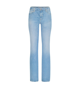 Guess para mujer. W6RA15D6882 Pantalón Straight azul (26), Casual, Algodón