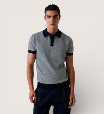 Guess para hombre. M6GR01Z0554 Polo de punto a rayas marino (L), Casual, Algodón, Manga corta