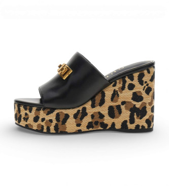 Guess para mujer. FLJE3VELE04 Sandalias Evenza3 beige (36), 5 a 8cm, Ninguno, Casual, Animal print