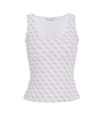 Guess para mujer. W6GP10K2932 Camiseta Logo blanco (L), Casual, Algodón, Sin mangas / Tirantes