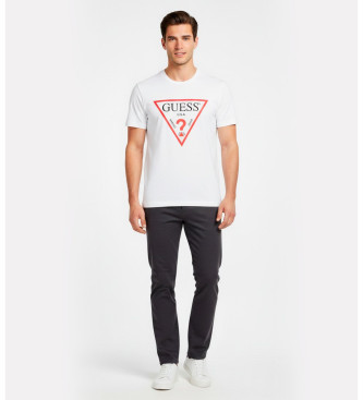 Guess para hombre. M2GI68KBA60 Camiseta Basic Logo triangulo blanco (M), Casual, Algodón, Manga corta