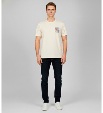 Guess Para Hombre. M5YI20K8FQ4 Camiseta Flower Beige (S), Casual, AlgodóN, Manga Corta-image