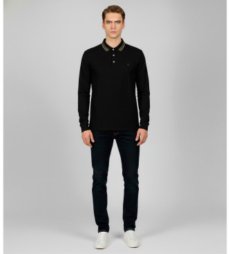 Guess Para Hombre. M5BP58K7O64 Polo Stu Negro (S), Casual, SintéTico, Manga Larga-image