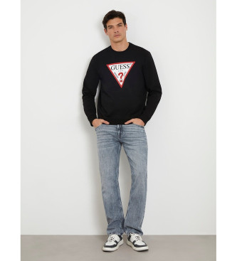 Guess para hombre. M2YQ37K6ZS1 Sudadera con tríangulo logo negro (M), Casual, Algodón