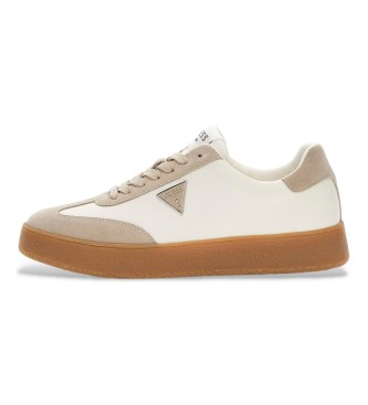 Guess para hombre. FMTWIMLEA12 Zapatillas de Piel Wiman beige (42), Blanco, Plano, Cordones, Casual