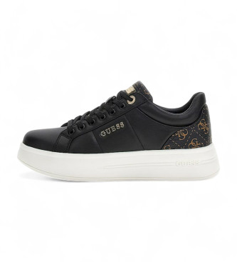 Guess para mujer. FLFWLLPEL12 Zapatilla Welli de piel auténtica negro (39), Plano, Cordones, Casual