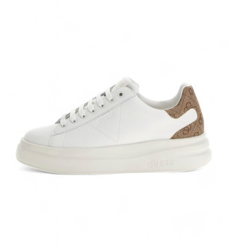 Guess para mujer. FLJELBFAL12 Zapatillas Elbina piel auténtica blanco (41), Plano, Cordones, Casual