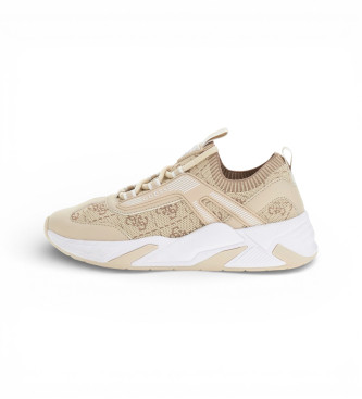 Guess para mujer. FLPGENFAM12 Zapatillas Genga beige (41), Plano, Cordones, Casual