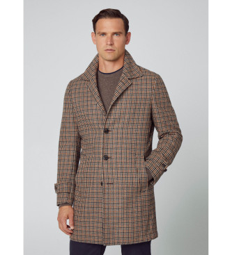 Hackett London para hombre. HM403048 Abrigo Autumn Gunclub marrón (38/32), Casual, Lana, Manga larga