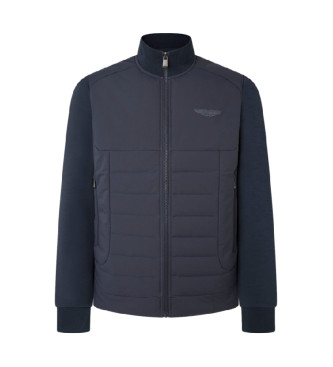 Hackett Londonvoor mannen. HM581228 Am gewatteerd hybride jack Fz marine (S), Casual, Polyester, Marineblauw