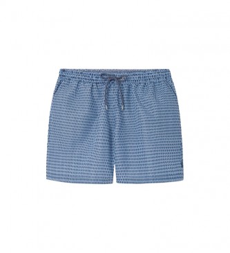 Hackett London para hombre. HMB10009 Bañador Fish Geo marino (S), Beachwear, Nylon, Sostenible