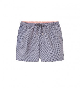 Hackett London para hombre. HMB10012 Bañador Grid marino (L), Beachwear, Nylon