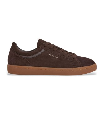 Hackett London para hombre. HMS200045 Zapatillas de Piel Beck Vibe marrón (41), Plano, Cordones, Casual