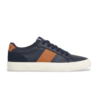 Hackett London Para Hombre. HMS200036 Zapatillas De Piel Blake Max Marino (40), Plano, Cordones, Casual-image