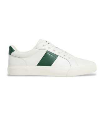 Hackett London para hombre. HMS21482 Zapatillas De Piel Blake Mix Blanco (43), Plano, Cordones, Casual